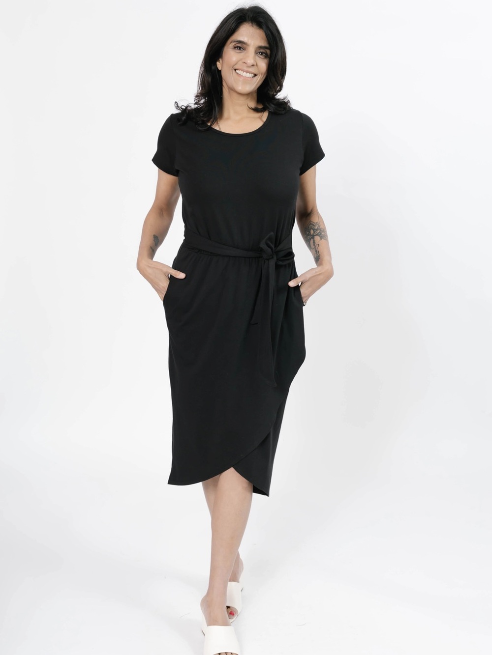 SMASH + TESS Rebecca Wrap Dress in Midnight Black BNWT